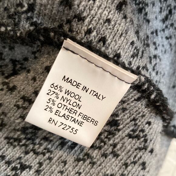 Betty Betty Black Gray Heather One Button Cowl Neck Loose Fit Sweater Sz Medium - Picture 13 of 15